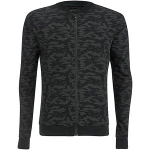 Brave Soul Men's Marine Jersey Camo Bomber Jacket - Black