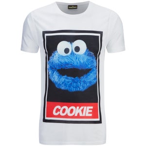 T-Shirt Homme Cookie Monster (Macaron le Glouton) Street - Blanc