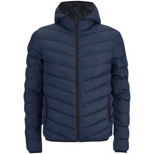 Brave Soul Men's Grant Padded Hooded Jacket - Navy