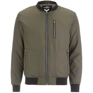 Brave Soul Men's Darrell Padded Bomber Jacket - Khaki