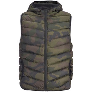 Brave Soul Men's Blackburn Camo Padded Gilet - Camo