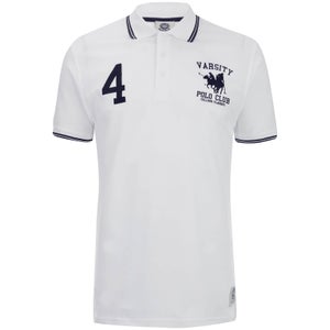 Varsity Team Players Men's College Polo Shirt - White/Navy