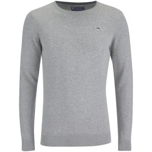 Le Shark Men's Union Cotton Crew Neck Jumper - Light Grey Marl
