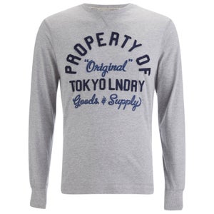 Tokyo Laundry Men's Rowe Creek Long Sleeve Top - Light Grey Marl