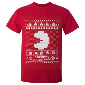 Namco Herren Merry Pac-Man Christmas T-Shirt - Rot
