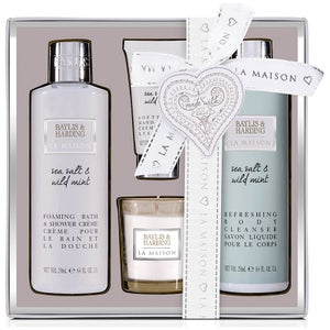 Baylis & Harding La Maison Sea Salt & Wild Mint 4 Piece Candle Gift Set