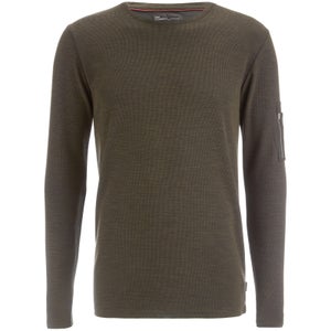 Dissident Men's Astin Zip Detail Long Sleeve Top - Khaki