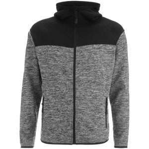 Dissident Men's Crestfield Zip Through Bonded Fleece Hoody - Black/Grey