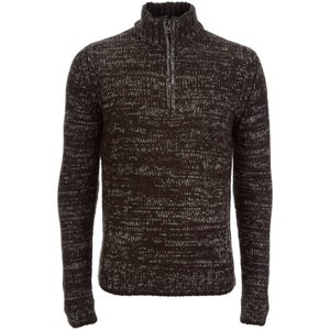 Kensington Eastside Men's Stepan Half Zip Twist Jumper - Jet Black