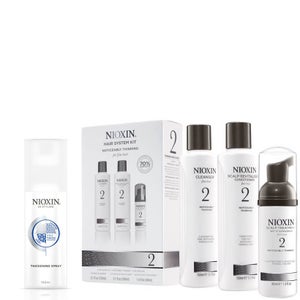 NIOXIN Hair System Kit 2 and Thickening Spray Bundle
