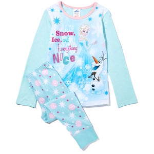 Disney Girls' Frozen Scene Print Pyjamas - Mint Green