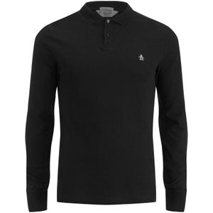 Original Penguin Men's Long Sleeve Polo Shirt - True Black