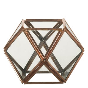 Parlane Ness Glass Terrarium Tealight Holder - Copper (11 x 10.5cm)