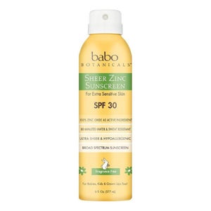Babo Botanicals Sheer Zinc Fragrance Free Continuous Spray Sunscreen SPF 30