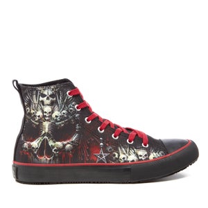 Spiral Men's Death Bones High Top Lace Up Sneakers - Black