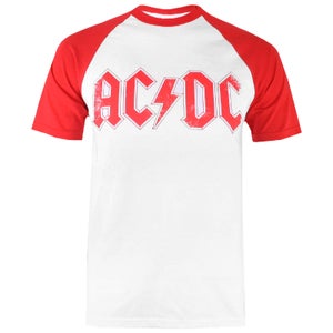 ACDC Men's Logo Raglan Logo T-Shirt - White/Red