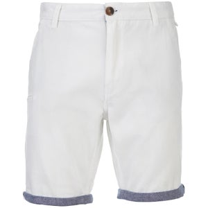 Brave Soul Men's Hansen Cham Chino Shorts - White