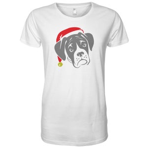Boxer Dog with Santa Hat Men's T-Shirt