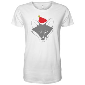 Fox with Santa Hat Men's T-Shirt