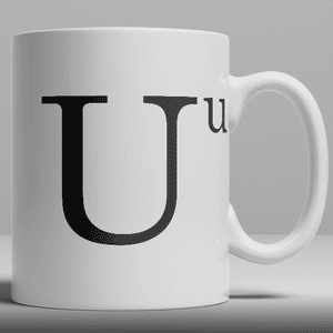 Alphabet Ceramic Mug - Letter U
