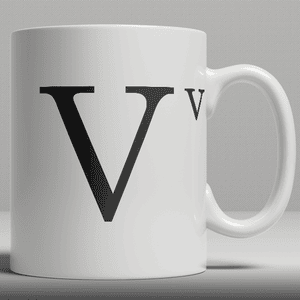 Alphabet Ceramic Mug - Letter V