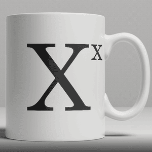 Alphabet Keramik Designer Tasse - Buchstabe X