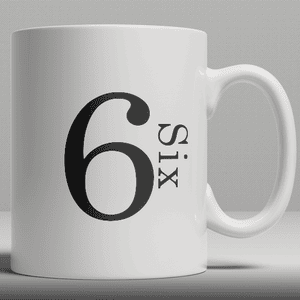 Alphabet Keramik Designer Tasse - Nummer 6