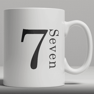 Alphabet Ceramic Mug - Number 7