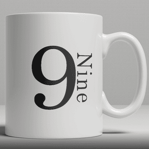 Alphabet Ceramic Mug - Number 9
