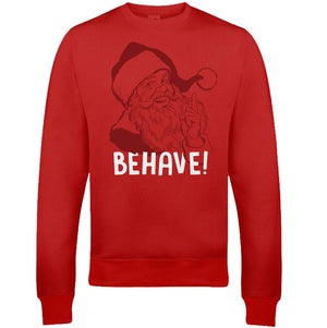 Behave Christmas Sweatshirt - Red