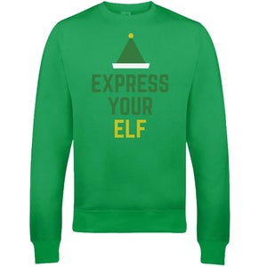 Pull de Noël Homme Express Your Elf - Vert