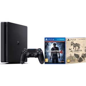 PlayStation 4 Slim 500GB Console - Includes Uncharted 4 and The Last Guardian