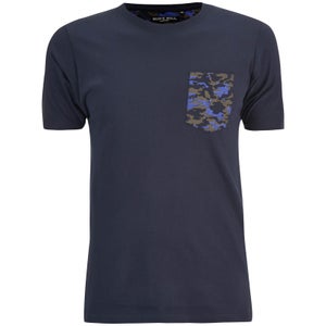 Brave Soul Men's Pulp Camo Pocket T-Shirt - Navy