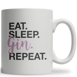 Eat Sleep Gin Repeat Ceramic Mug