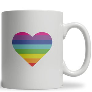 Rainbow Heart Ceramic Mug