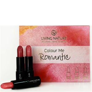 Living Nature Colour Me Romantic Lipstick Set - 3 Different Shades of Pink (Worth £60.00)