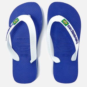 Havaianas Kids' Brasil Logo Flip Flops - Marine Blue