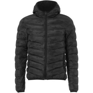 Brave Soul Men's Hugo Camo Padded Hooded Jacket - Black