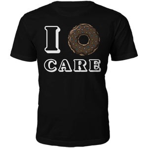 I Donut Care Slogan T-Shirt - Black