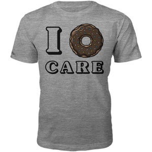 I Donut Care Slogan T-Shirt - Grey