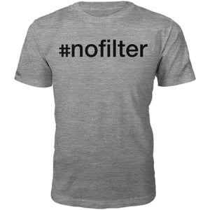 #Nofilter Slogan T-Shirt - Grey