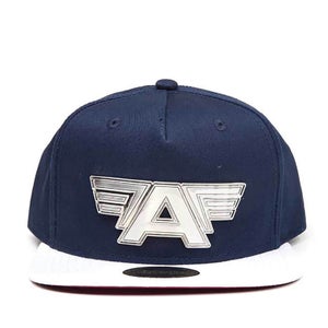 Marvel Captain America: Civil War Metal Plate Logo Snapback Cap - Blue/White