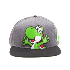 Nintendo Super Mario Generic Snapback Cap with Yoshi and Egg - Grey