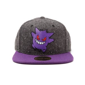 Pokémon Gengar Snapback Cap with Purple Bill - Grey