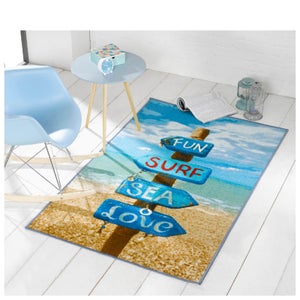 Flair Matrix Themes Rug - Beach Sign Multi (100X160)