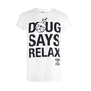 T-shirt Homme Doug The Pug Relax - Blanc