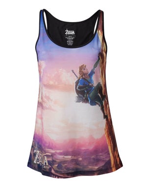 Nintendo The Legend of Zelda: Breath of the Wild Women's All Over Link Climbing Top - Multi