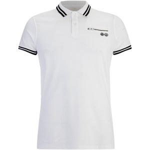 Crosshatch Men's Crazer Tipped Pique Polo Shirt - White