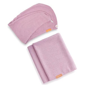 Aquis Lisse Luxe Hair Turban and Hair Towel - Desert Rose Bundle (Worth £60)