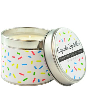 White Cupcake Sprinkles Tin Candle